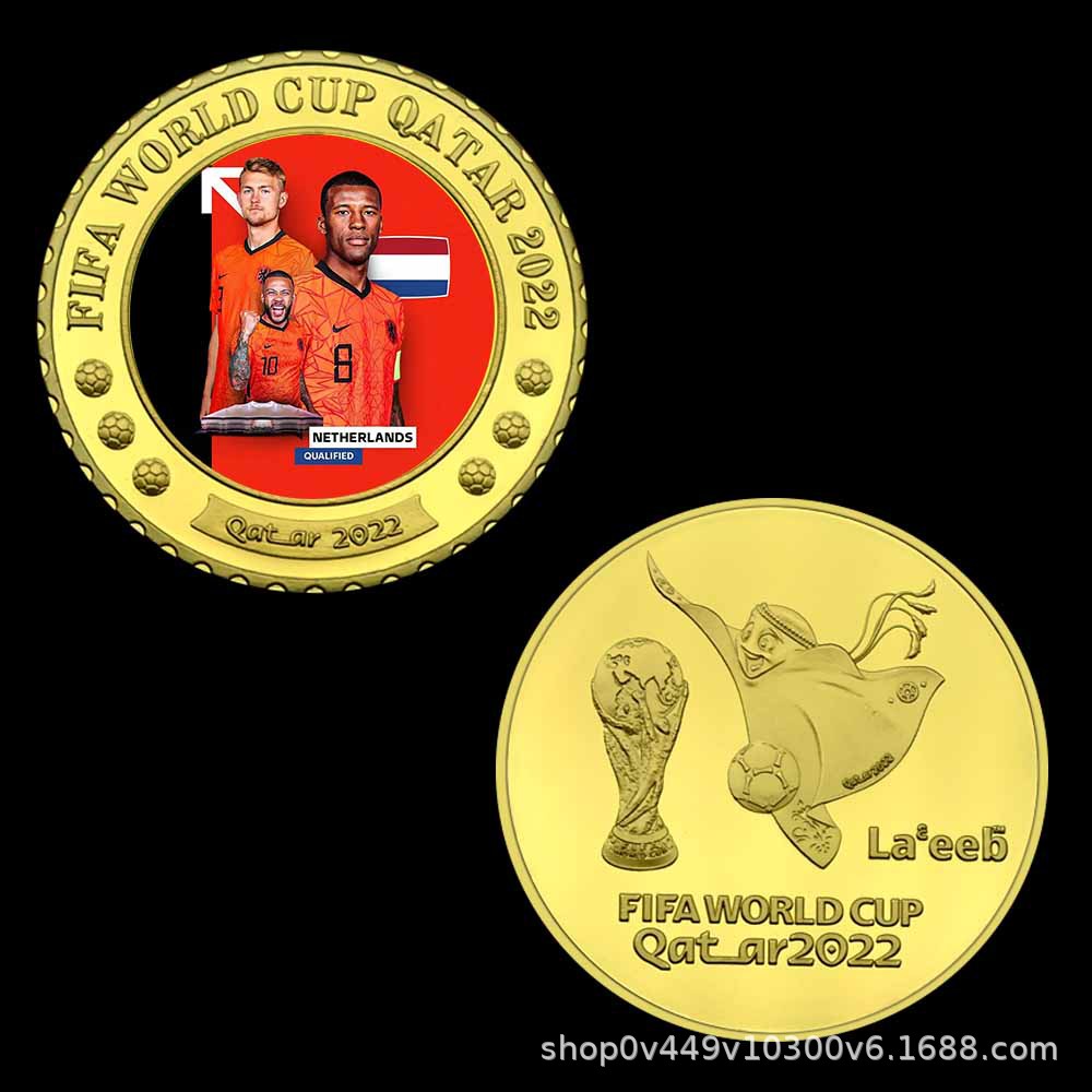 Monedas conmemorativas de la Copa del Mundo de Qatar 2022 32 estilos Monedas por mayor de varios países Colección de fans de fútbol