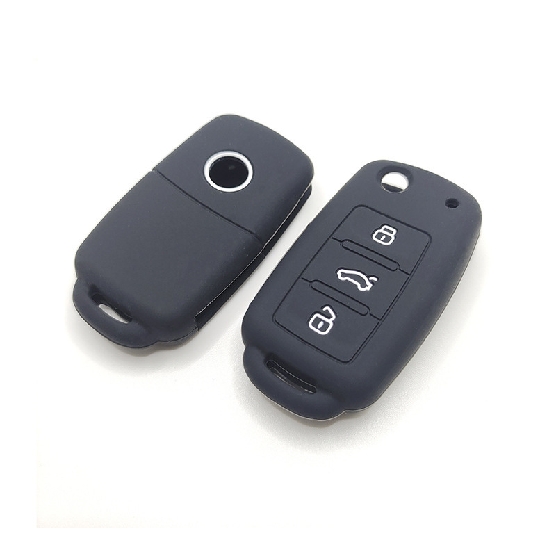 Suitable for Volkswagen Sagitar Skoda Bora Golf Polo Silicone Car Key Protective Cover Fully Surrounded Protection Suitable for Volkswagen Sagitar Skoda Bora Golf Polo Silicone Car Key Protective Cover Fully Surrounded Protection