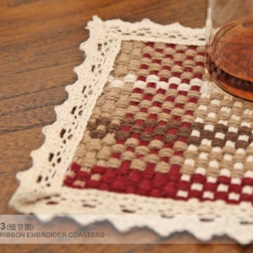 Jin Hao nueva tela de algodón tejido de encaje para platos tapete para platos restaurante creativo tapete posavasos tapete para mesa