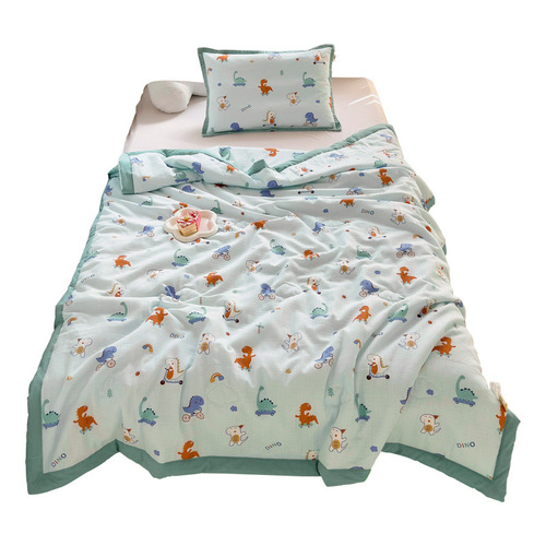 Class A cotton double-layer gauze children's summer quilt maternal and infant grade gauze summer cool quilt pure cotton air-conditioning quilt single thin quilt wholesale