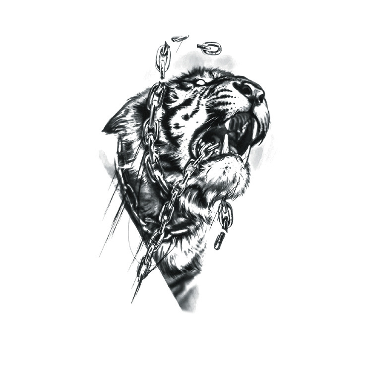 Body Animal Temporary Long-Lasting Tattoo Flower Arm Giraffe Wolf Tiger Butterfly Watercolor Tattoo Sticker