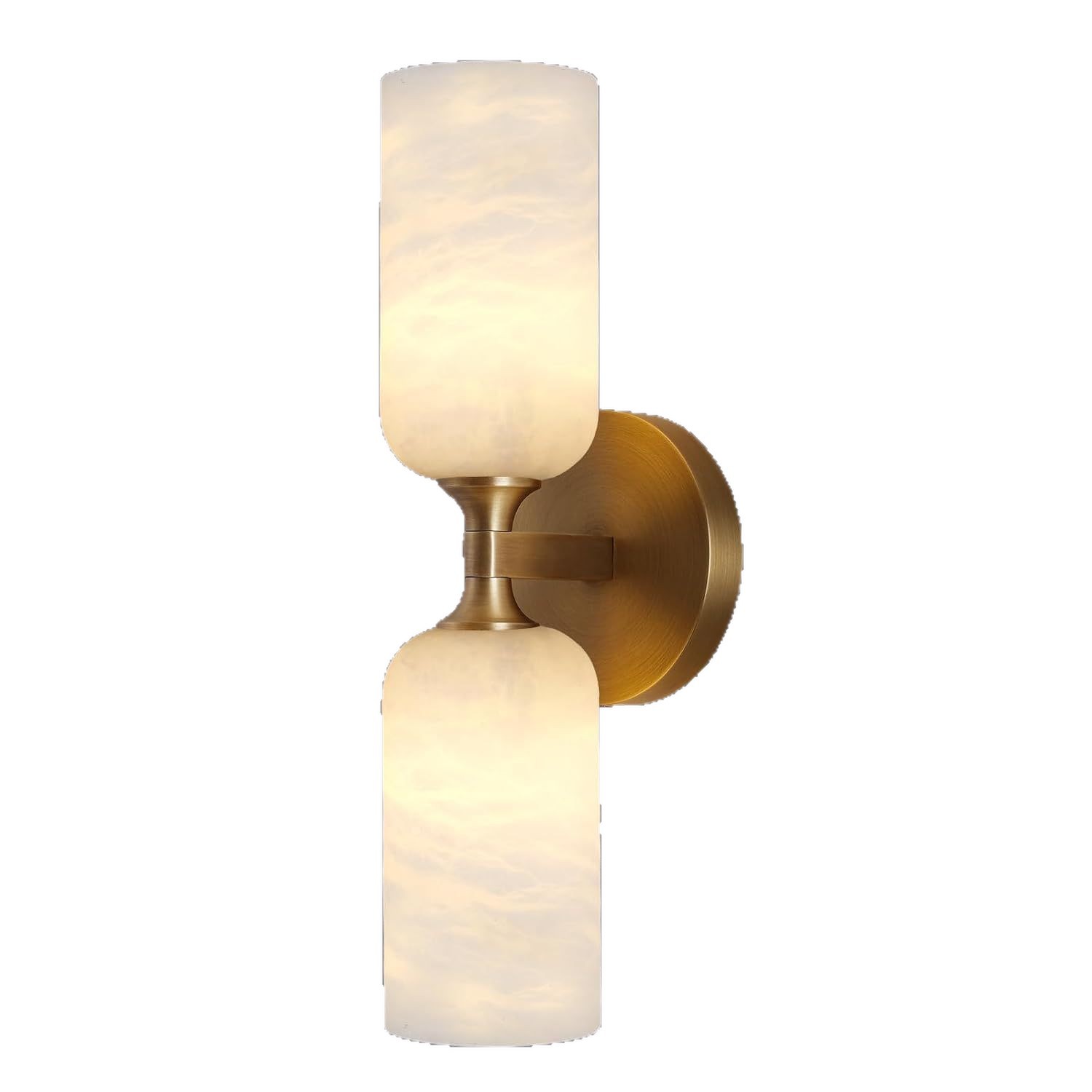 Aplique de Pared de Mármol Natural de Piedra Natural y Hierro, Iluminación Superior e Inferior, LED, para Dormitorio y Cabecera de Cama image 6