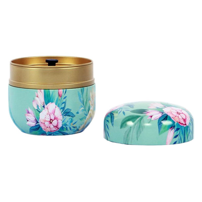 Жестяные банки для чая Бытовая простая герметичная Подарочная коробка для упаковки чая Деловые поездки Цветочный чай в японском стиле Маленькие круглые банки