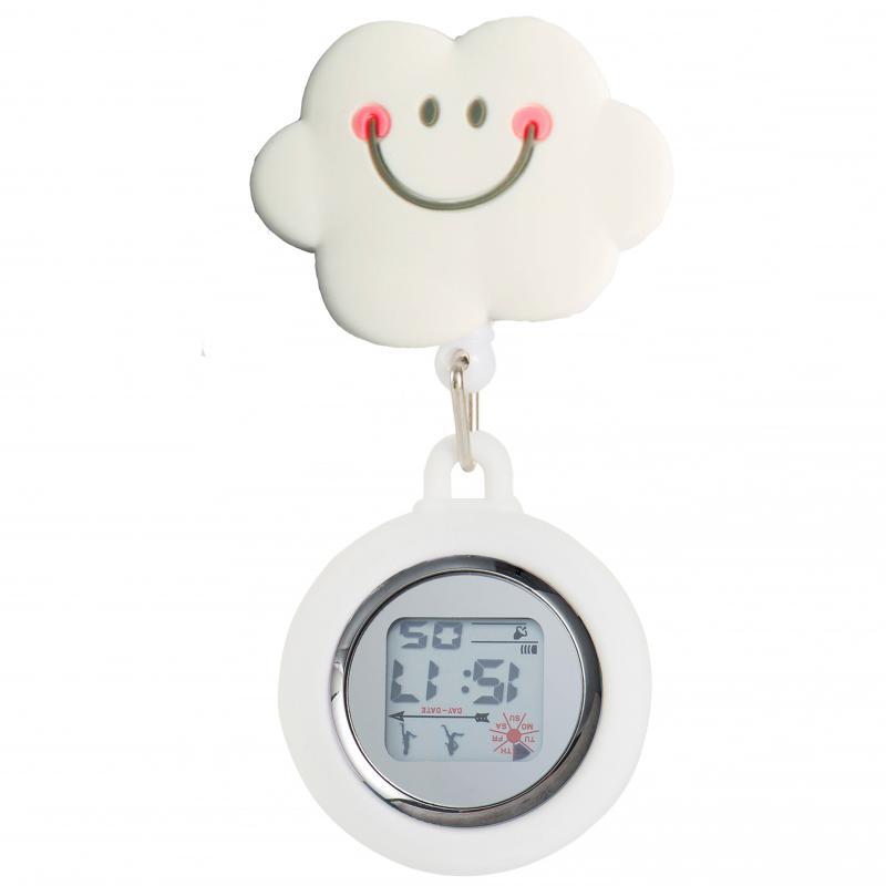 Reloj de enfermera de estiramiento multifuncional luminoso fuerte reloj colgante reloj electrónico digital retráctil de dibujos animados lindo clip cronómetro reloj de bolsillo