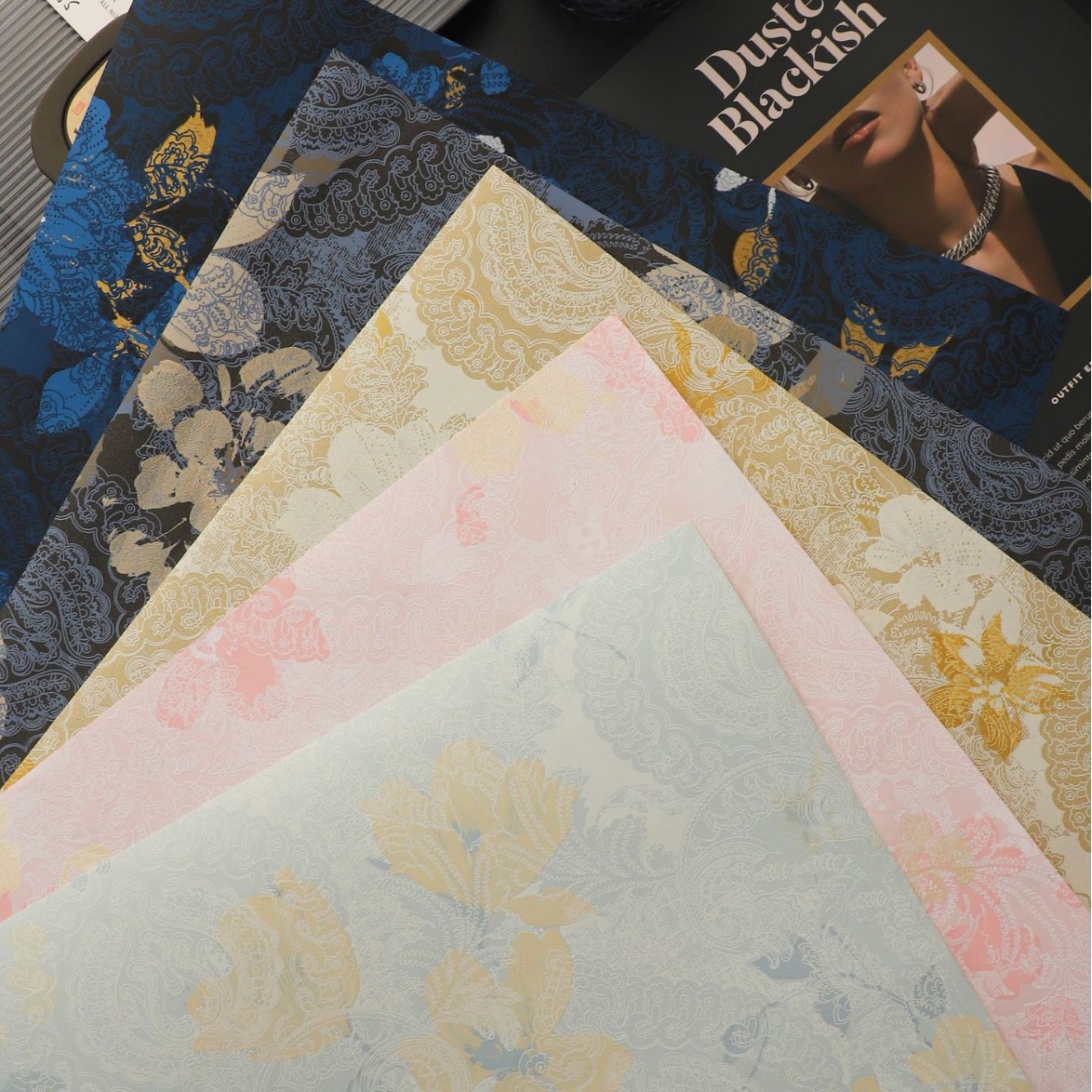 Huayuqing flores materiales de embalaje ramo creativo de flores papel de embalaje de textura artística de papel floral 5 hojas