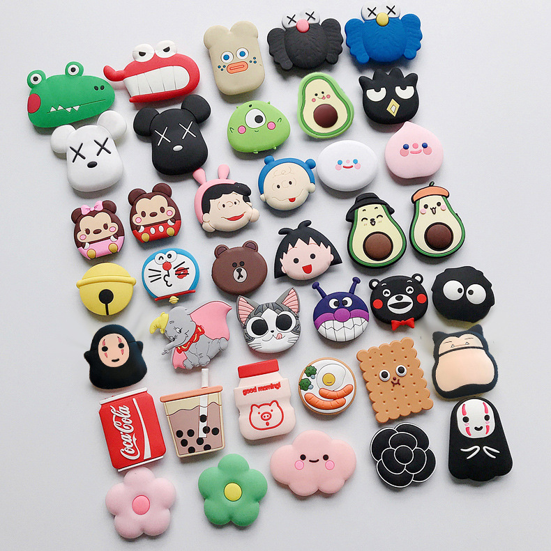 Cute cartoon animal stand silicone patch flower avocado mobile phone lazy stand folding mobile phone stand