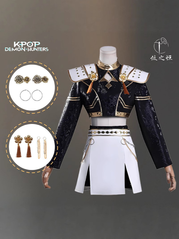 韩流女团K-POP猎魔女团cos服鲁米黑色款cosplay服装二次元|undefined
