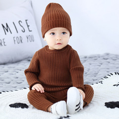 Baby Knit Sweater Set of 3, Baby Sweater Warm Set, Base Layer for Infants, Knit Pants, Autumn and Winter Style