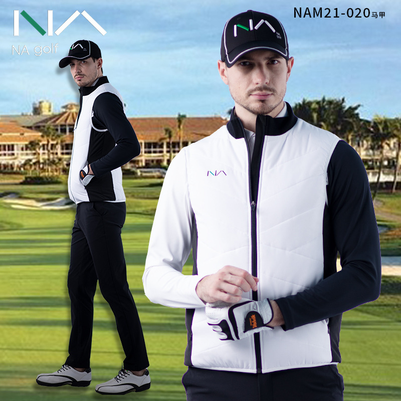 Golf Men's Vest Customized White Sports Slim Jacket Customized Fashionable Slim Autumn and Winter Ball Suit Collar Clip Golf Men's Vest Customized White Sports Slim Jacket Customized Fashionable Slim Autumn and Winter Ball Suit Collar Clip