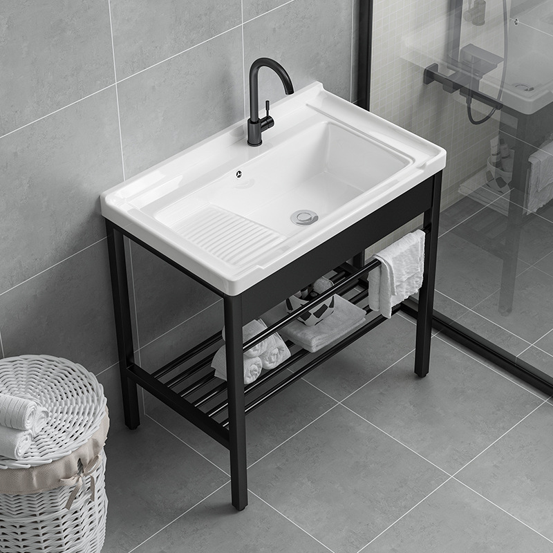 lavabo de acero inoxidable con tabla de fricción lavabo lavabo balcón al aire libre lavabo lavabo lavabo cerámica integral lavabo