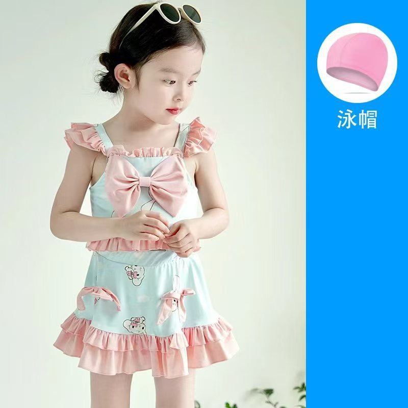 9122 파란색 정장 + 수영 모자