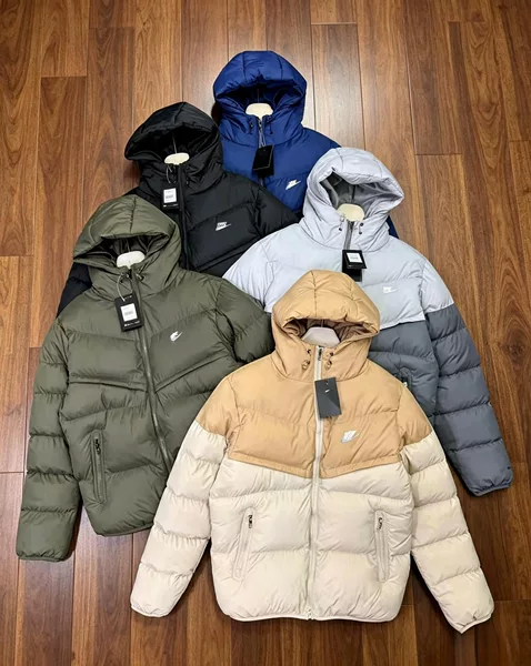 26 Autumn/Winter New Hooded Down Cotton Jacket Storm-FIT Sporty Three-Proof Color-Block Thickened Warm Fashionable Versatile