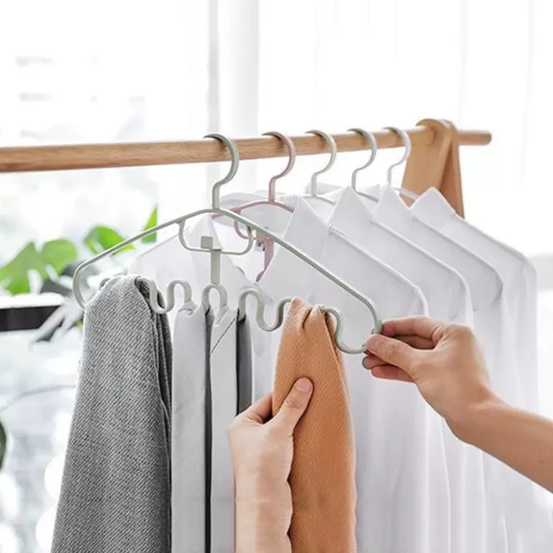 波浪无痕衣架晾衣架衣撑子家用多功能塑料衣架领带挂架简约衣架子