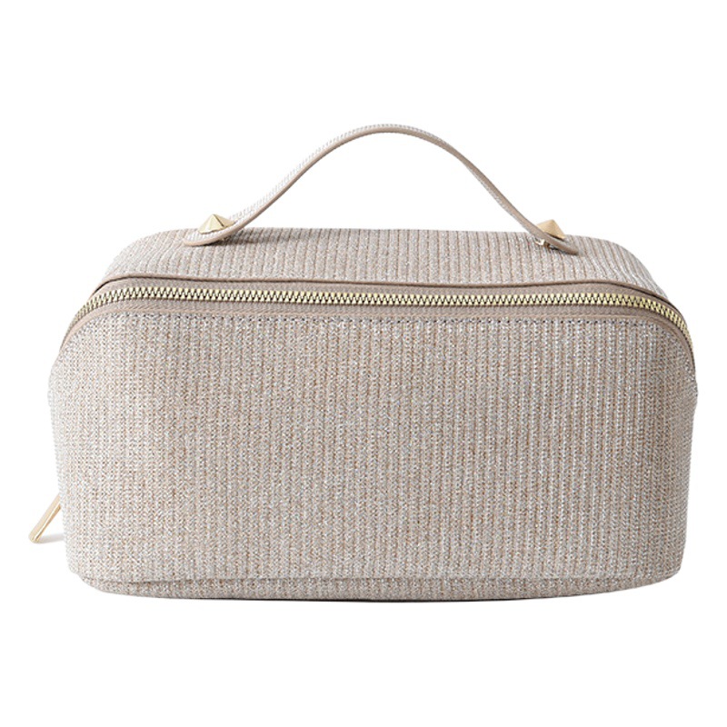 Bolsa de cosméticos nueva portátil de gran capacidad Red roja súper fuego cremallera partición femenina multi-funcional textura PU bolsa de lavado portátil