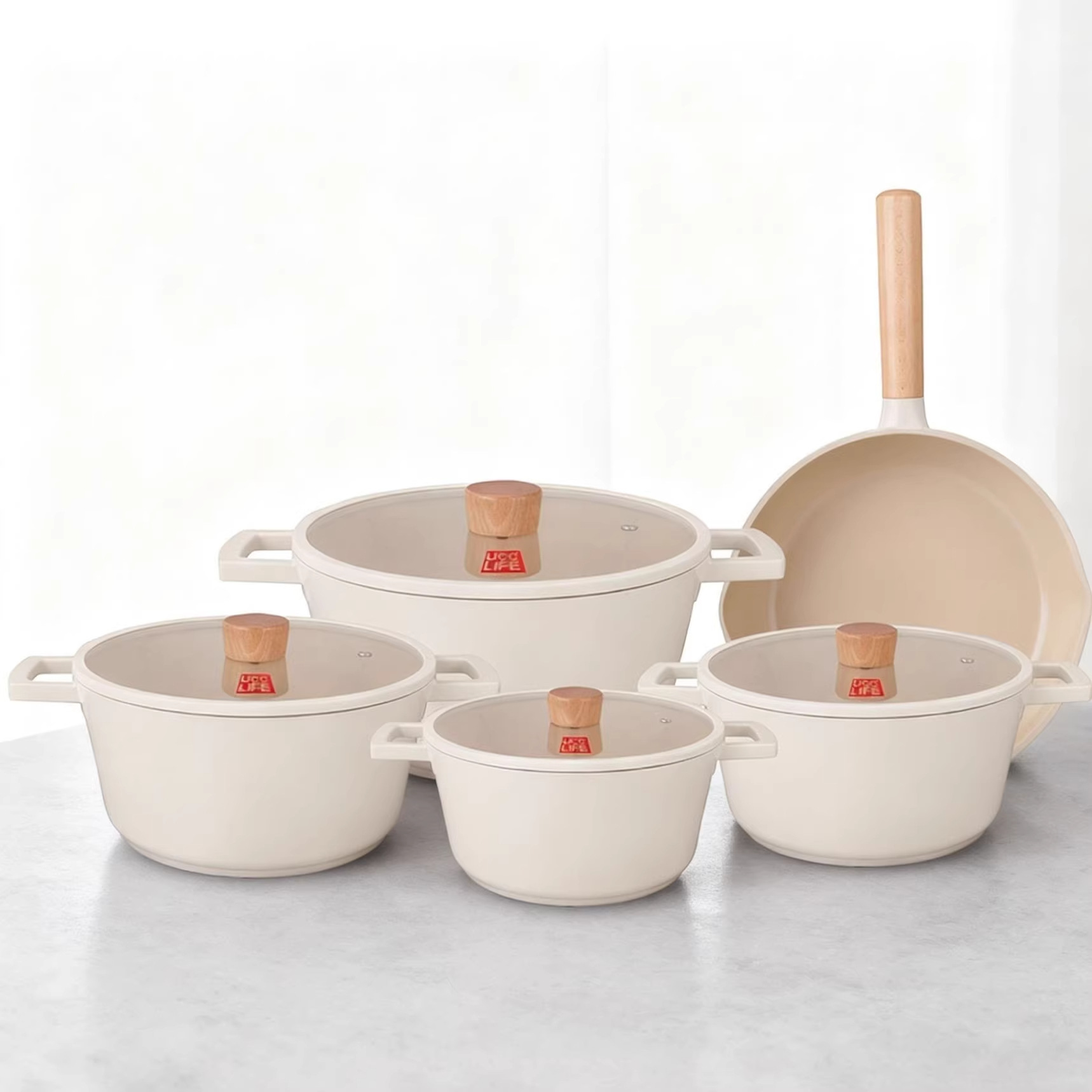 UCC LIFE Lateral 11 Piece Kit UC04B11 Granito Aluminio Kit de cocina de piedra de arroz de mármol