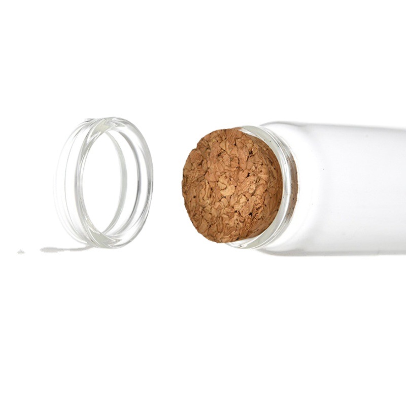 En stock 37mm botella de vidrio transparente botella de tubo de corcho botella de vidrio del arco iris que deseen botella de deriva Cordyceps cápsula botella pequeña