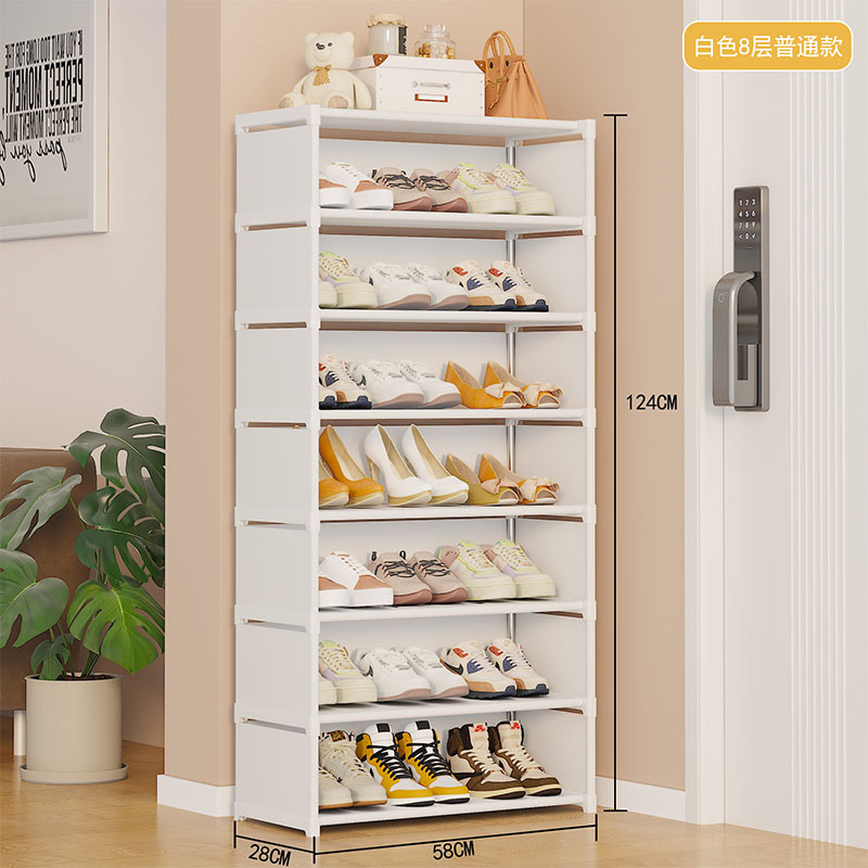 Estantes de zapatos simples de almacenamiento de puerta doméstica hermoso interior a prueba de polvo multicapa de gran capacidad gabinete de zapatos comercio exterior explosión al por mayor image 18