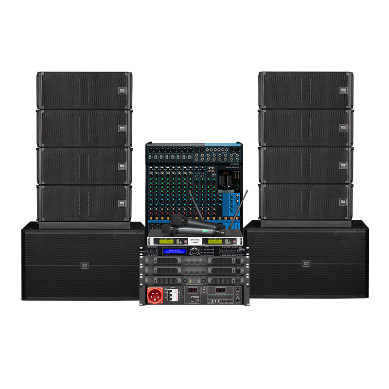 Sistema de Audio de Alta Gama para Actuaciones al Aire Libre a Gran Escala, Conjunto Completo de Sistema de Sonido Line Array para Escenarios, Bares e Iglesias