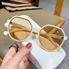 White retro brand sunglasses, 2021 collection, Korean style