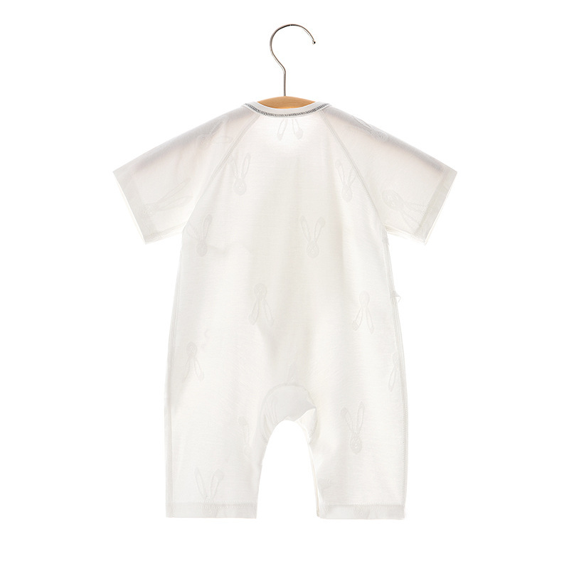 반팔 바지 점프 수트  여름 자카드 얇은 뼈없는 옷 토끼 옷  에어컨 옷