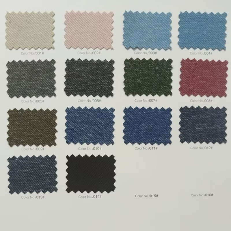 全涤针织牛仔布料布匹 裤子外套风衣服装弹力仿牛仔面料现货批发