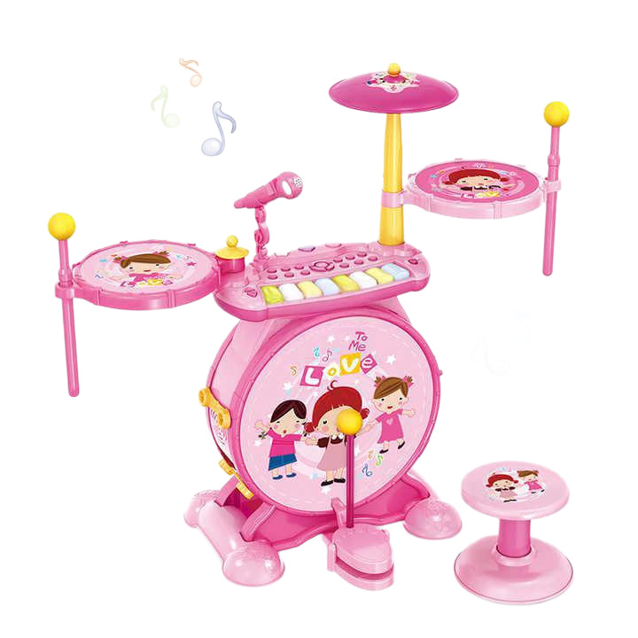 Estante transfronterizo tambor con micrófono instrumento musical juguetes para niños 3 - 6 años multifuncional tambor de jazz regalo de aniversario de bebé