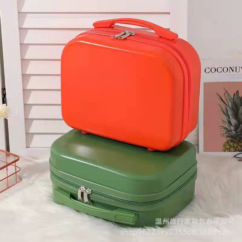 Caja de cosméticos de color caramelo coreano equipaje Portátil Bolsa de cosméticos de 14 pulgadas caja de almacenamiento portátil mini regalo