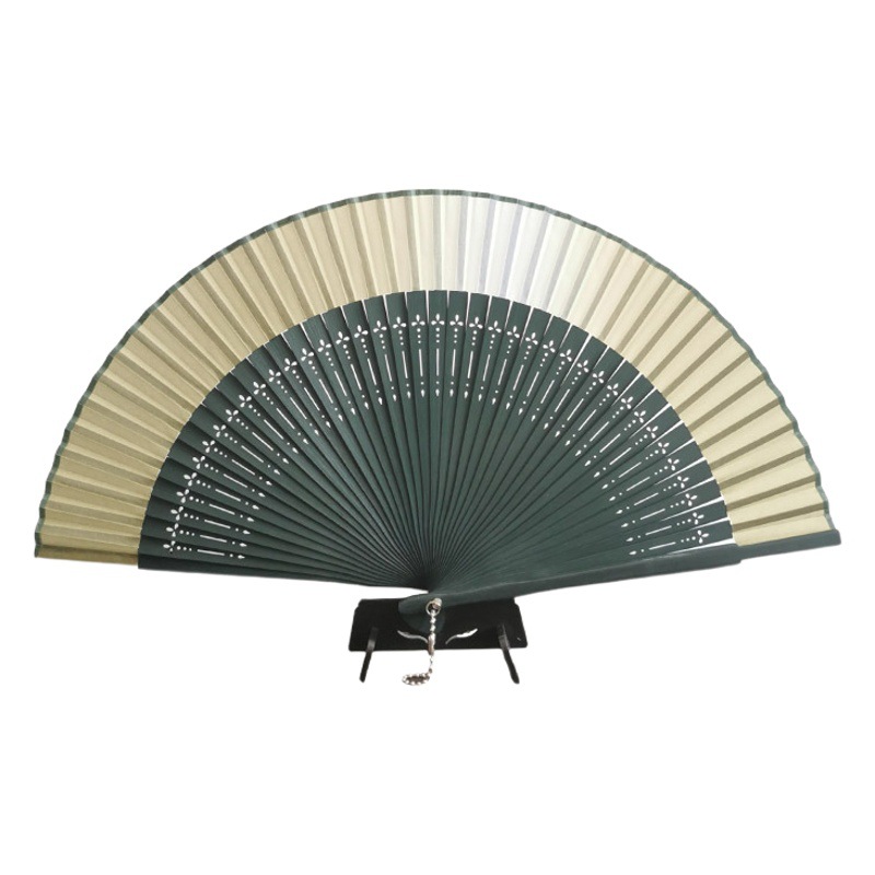 Ventilador de gradiente ventilador plegable estilo chino Cheongsam ventilador de baile Hanfu ventilador portátil plegable mañana vestido fotografía apoyos ventilador clásico