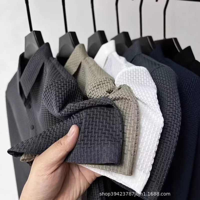 2026 New Style Ice Silk Short-Sleeved T-Shirt for Men, Summer Lapel Casual T-Shirt, High-End Collared Breathable Ice-Feel Half-Sleeve 2026 New Style Ice Silk Short-Sleeved T-Shirt for Men, Summer Lapel Casual T-Shirt, High-End Collared Breathable Ice-Feel Half-Sleeve