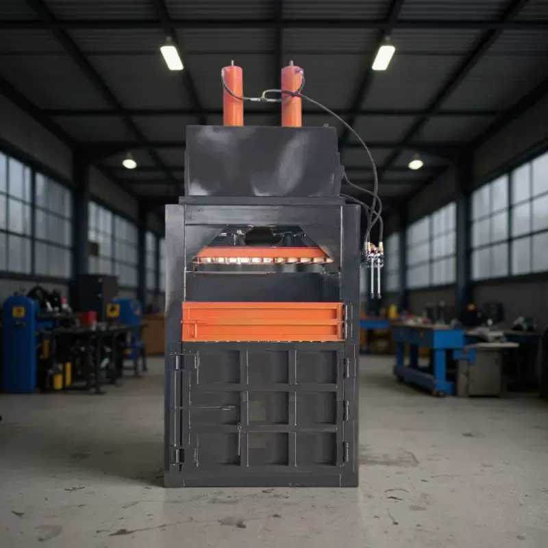 立式全钢板60吨液压打包机生活垃圾站废纸箱油漆桶服装打包机