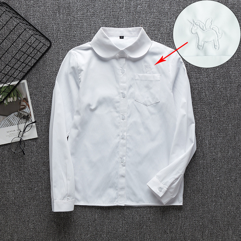Ys022*round neck [long sleeve] unicorn (white)