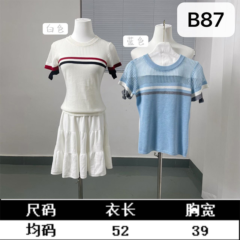 毛织针织衫甜辣妹女装短袖T恤贵气质高级感上衣外贸跨境工厂批发|undefined