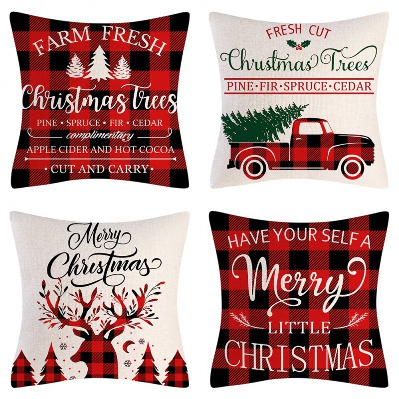 クリスマス枕カバー家の装飾枕 4 点セットリビングルームソファクッションカバー寝室の枕メーカー卸売|undefined