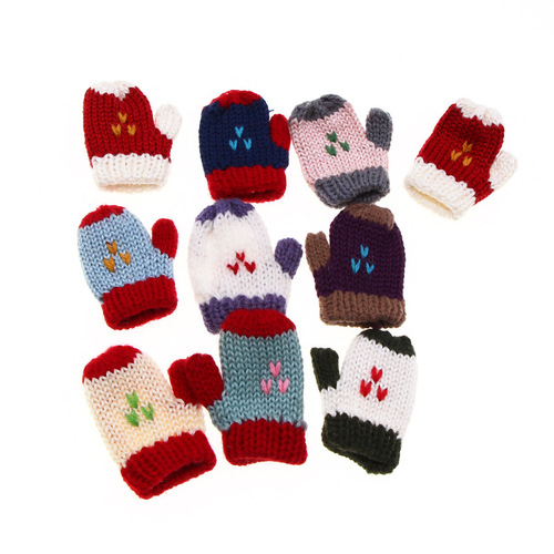 Dollhouse Mini Knitted Gloves, Pocket-Sized Model, Miniature Scene Accessories, Home Decor Ornaments