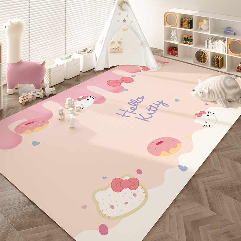 Cute Cartoon One-Touch Clean Floor Mat Pvc No-Wash Wipeable Living Room Bedroom Carpet Large Size Full Sofa Foot Mat