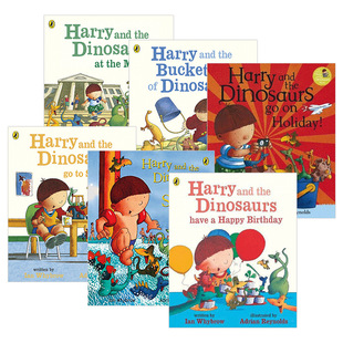 Harry and dinosaur picture book 6 suit English original Harry and Dinosaurs happy birthday