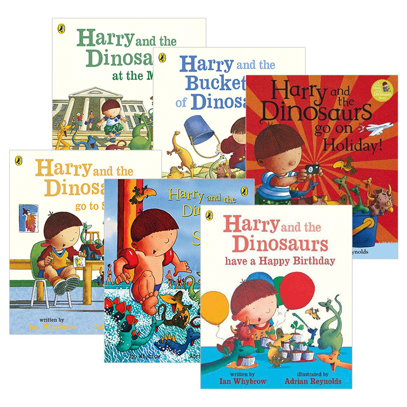 哈利和恐龙绘本6本套装 英文原版 Harry and Dinosaurs 生日快乐|ms
