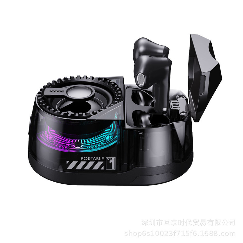 跨境新品磁吸式多功能迷你便携蓝牙音响支架立体声蓝牙耳机二合一|undefined