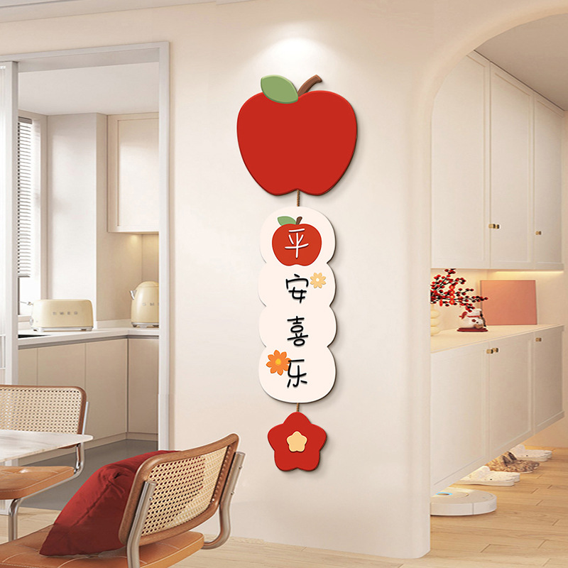 Persimmon Ruyi Entrance Decorative Painting Hanging Rope Living Room Tv Background Wall Decoration Pendant Cream Style Wall Hanging