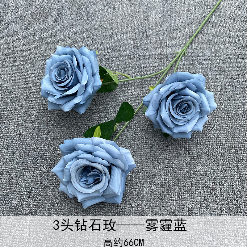 Rosa roja cascada flor artificial pared Punch-en apoyos boda arreglo de flores decoración del hogar 3 diamante rosas