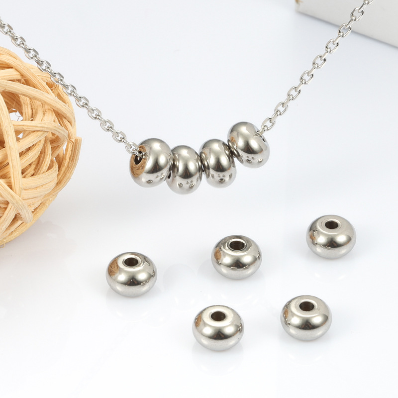 30g Weight 50 PCS/Package 8*5mm Hole 2~2.9mm 304 Stainless Steel Geometric DIY Jewelry Accessories Beads