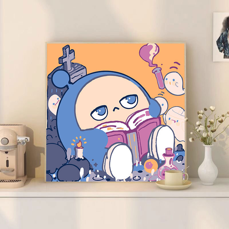 漫画 Q バージョンエッグマンパーティーシリーズ DIY デジタル油絵子供の手作り着色油絵装飾品卸売|undefined