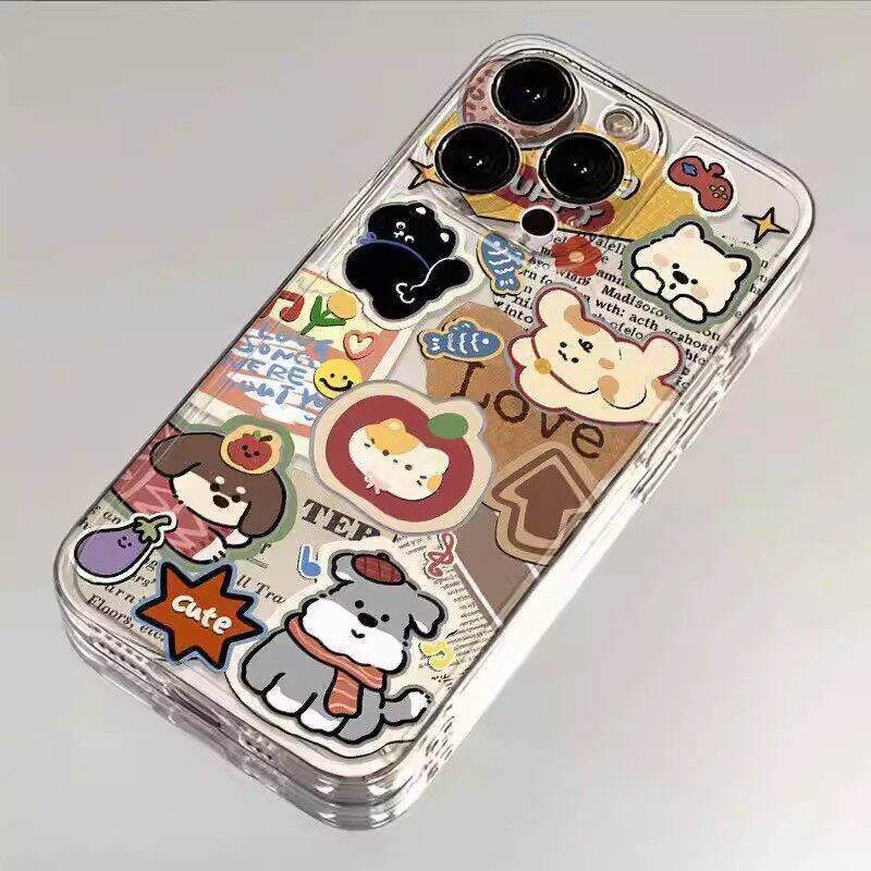 Collage Dog Design Suitable for Apple 17Promax Phone Case Iphone1615 Cartoon 13 Anti-Drop 12 Anti-Fingerprint