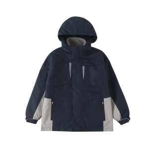 Autumn and Winter boys and girls navy blue cotton-padded clothes detachable school uniform jacket primary and secondary school students fleece-lined thickened cold-proof jacket
