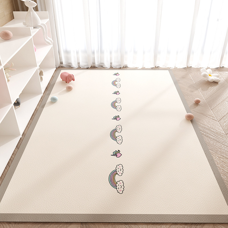 Cartoon Cute Game Mat Household Erasable and Wash-Free Leather Carpet Cuttable Waterproof and Oil-Proof Living Room Carpet