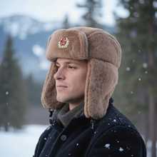 加厚中老年男帽子冬季保暖老人帽东北雷锋帽男爸爸爷爷老头棉帽