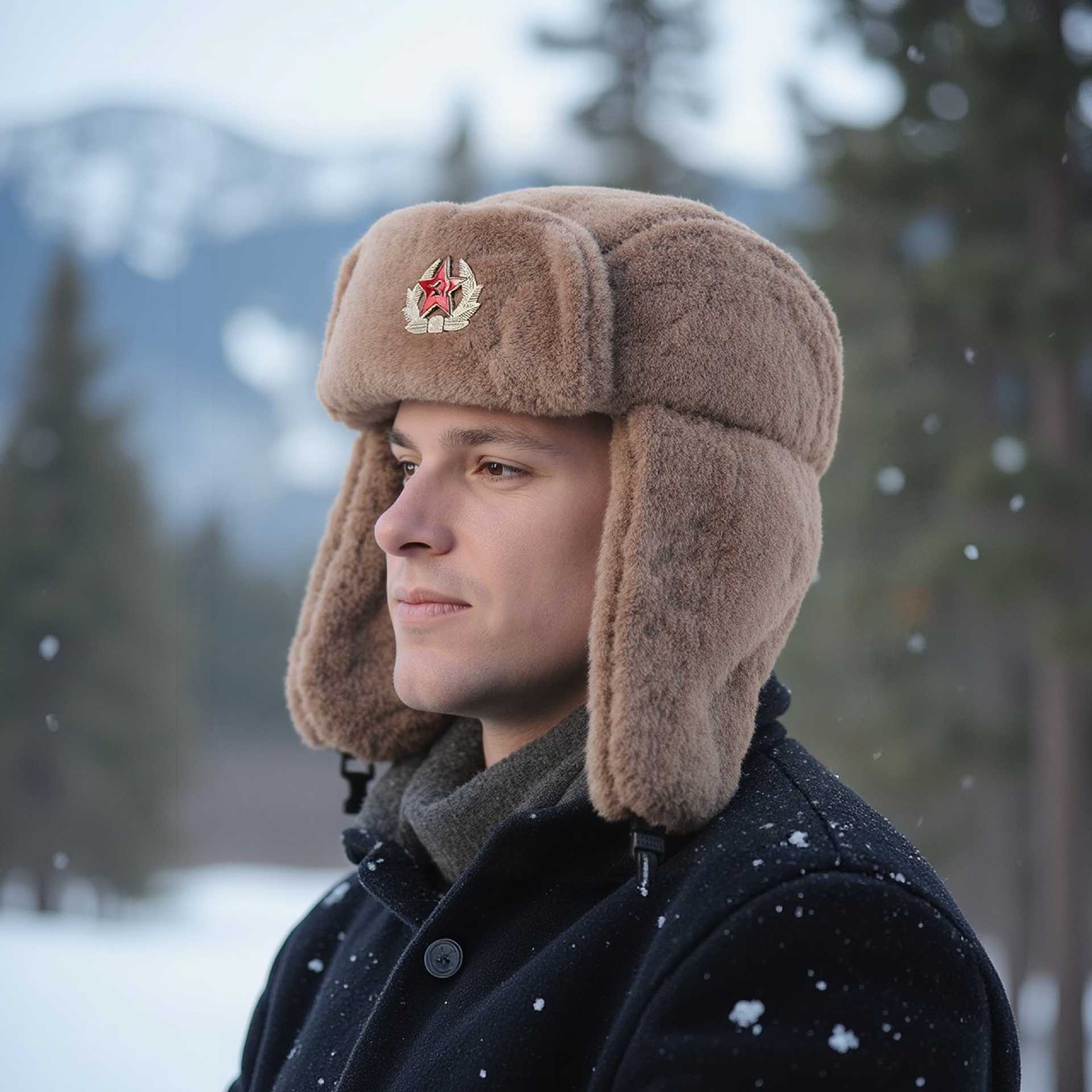 加厚中老年男帽子冬季保暖老人帽东北雷锋帽男爸爸爷爷老头棉帽