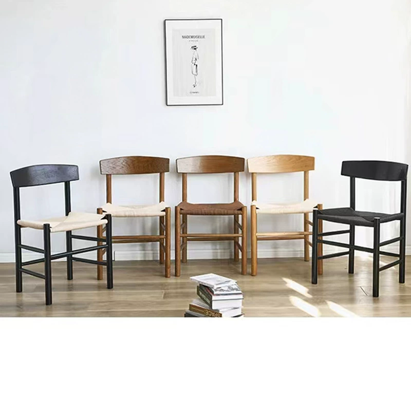 Японский плетеный стул из белого дуба, обеденный стул для кафе и ресторанов, с высокой спинкой, из массива дерева, стул Y-образной формы, в скандинавском стиле, для гостиной, с высокой спинкой