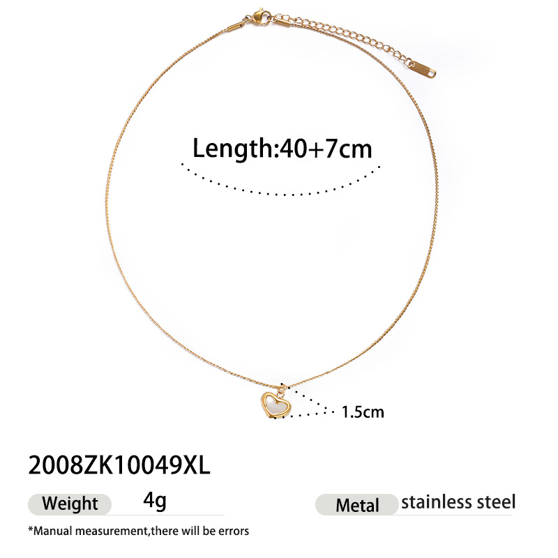 Tena collar de acero inoxidable europeo y americano de lujo ligero diseño de nicho de todo fósforo collar colgante de concha dulce y fresco estilo de chica caliente al por mayor image 11