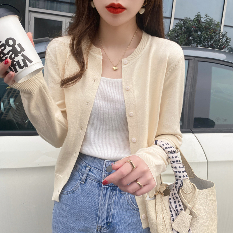 针织开衫女春装2025新款宽松软糯内搭打底衫薄款春秋毛衣爆款外套|undefined